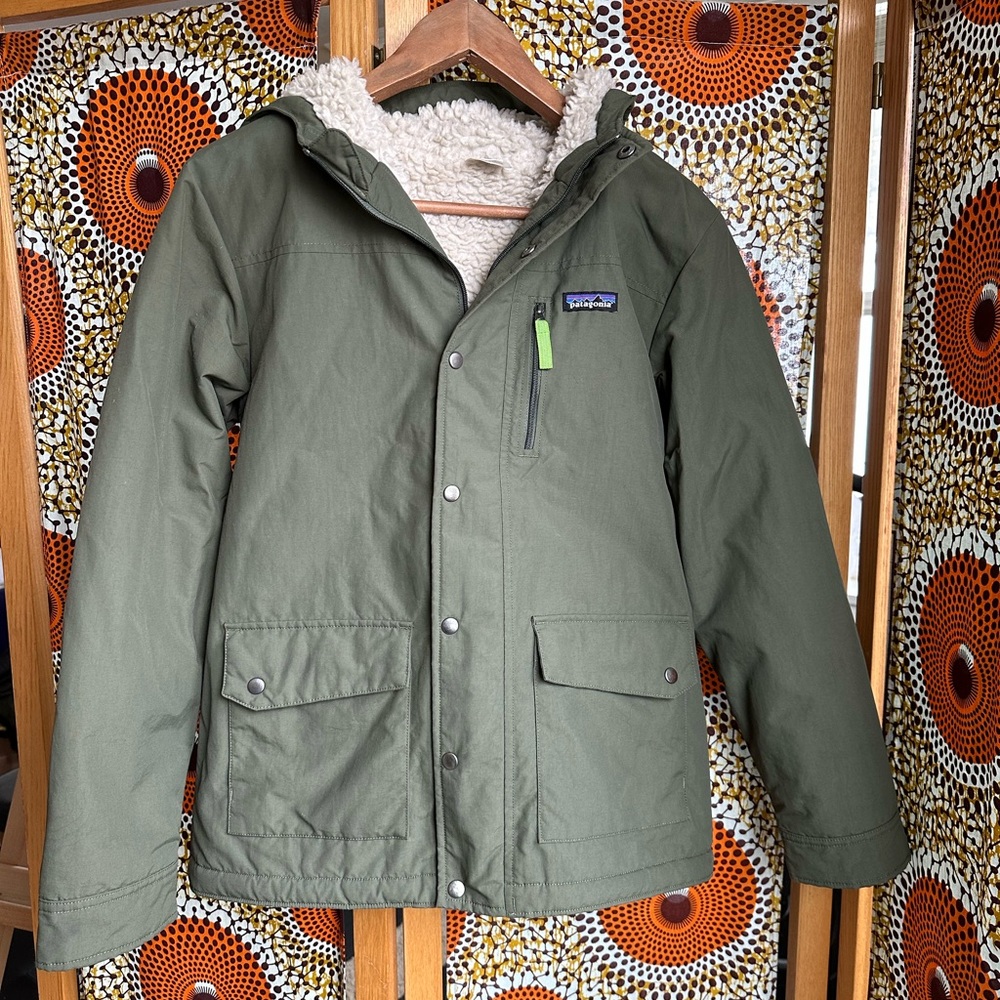 Patagonia Green shearling Jacket with Hood